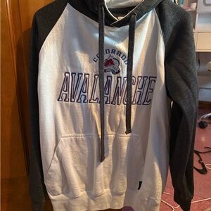 Colorado Avalanche Men's Gray and White Hoodie
